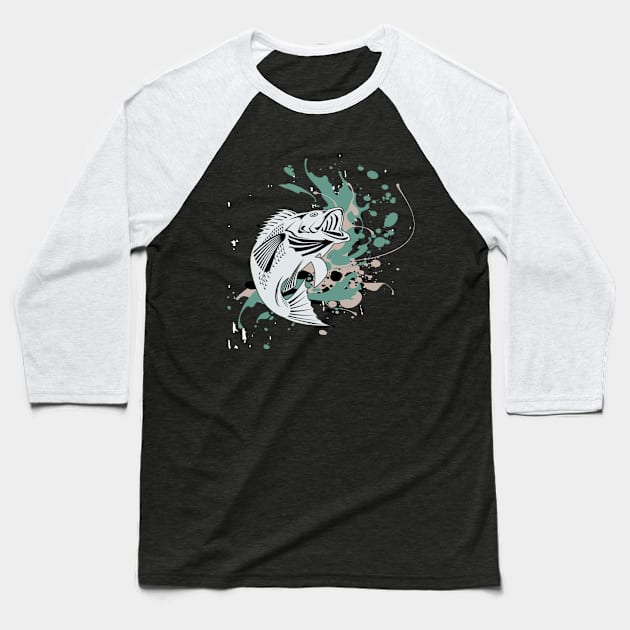 Amazing T-shirt design for fishing man Baseball T-Shirt by RASCREATION 